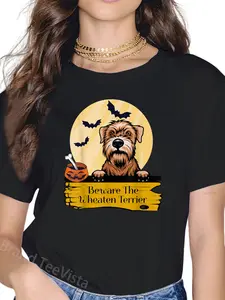100% Cotton Wheaten Terrier: Beware The Wheaten Terrier Halloween T-Shirt