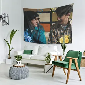 1Pc Horizontal One Byler‑themed Graphic Tapestry, featuring a simple and trendy horizontal design with delicate and smooth texture. It is suitable for wall decoration in bedrooms, dorms and living rooms, creating a strong atmosphere and serving as an idea