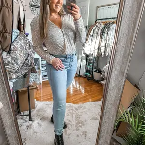 The Show Stopper Beige Sequin Bodysuit