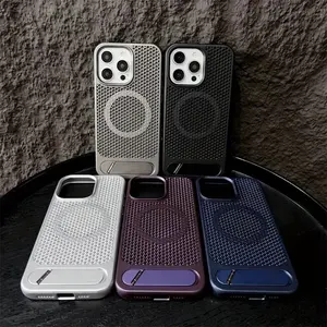 High-End Matte Magnetic +PC+ Hardware Stand Phone Case with Metal Finish, Compatible with for iphone Models 17, 16, 15, 14, 13, 12, 11 Pro Max, As Well As for iphone 17 Air And 14, 16 Plus.