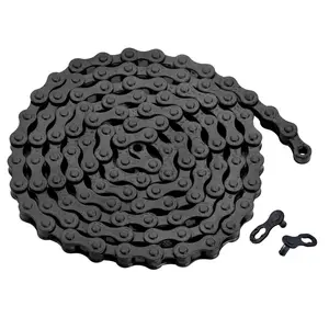 Single-Speed Bicycle Chain 1/2 x 1/8 Inch 116 Links (Black, 1/2" x1/8" 116 Links)