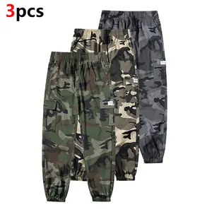 Men's Fashion Camouflage Work Pants Set with Multiple Items - Durable Polyester Material, Machine Washable - Multi-Pocket Design for Outdoor Activities and Casual Wear