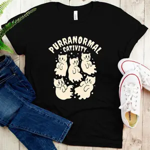 Purranormal Cativity Paranormal Cat Halloween T-Shirt for Men Women_1