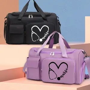 【Women's Tote Bag】Nurse patterned travel bag, multi-functional gym tote/backpack, large capacity casual yoga bag, lightweight, suitable for gym, exercise, and overnight travel, Outdoor Fitness Bag, Travel Duffels