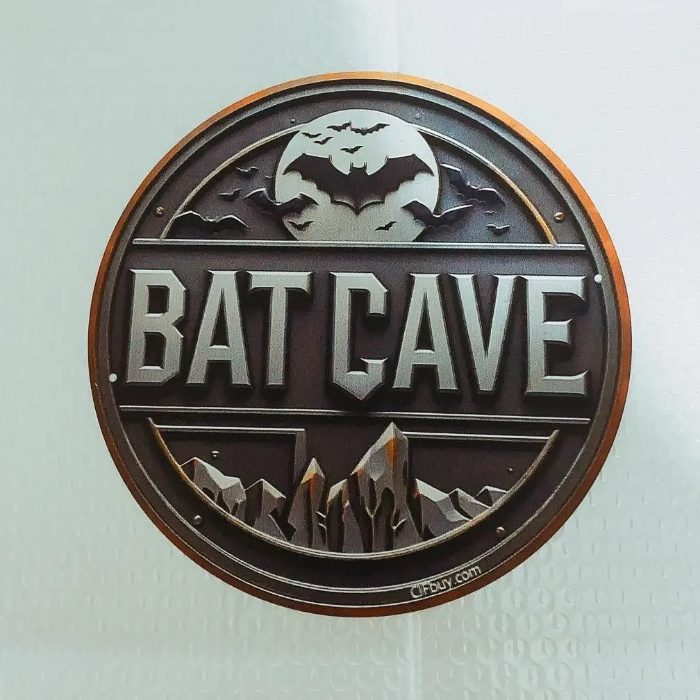 Vintage Bat Cave Metal Sign, Custom Signs, Perfect for Outdoor Courtyard, Porch, Garage, Cafe, Bar, Garden Decoration, Unique Wall Art Plaque, Decorative Plaque, Plaque and Sign