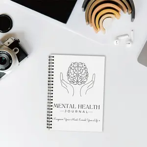 Psychological Health Journal Book, 120 Pages for Anxiety Relief, Self-Care Tracking & Relaxation Courses, Emotional Tracker for Adults