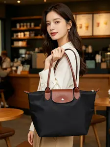Fashionable Large Capacity Women's Tote Bag, Versatile Oxford Fabric Colorblock Design, Ideal for Work, Shopping, Travel