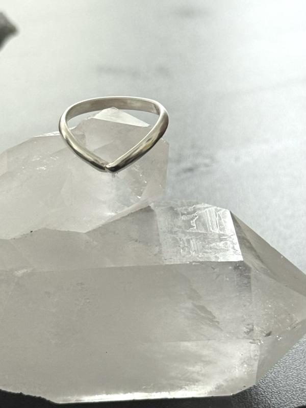Echo Ring – Classic | Sterling Silver Stackable Ring - Chevron ring