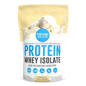 Portions Master Non-GMO Cross-Flow Microfiltration Whey Protein Isolate, Sweetened with Stevia | Vanilla Ice Cream