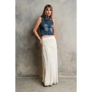 Fallon Maxi Skirt in Cream