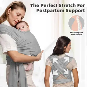 Cloz'd Ergonomic Hands-Free Baby Wrap Carrier Soft Breathable Adjustable Sling for Newborns Ideal for Travel Daily Use Perfect Stretch for Postpartum Support