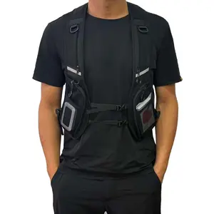Hip-Hop Street Style Oxford Fabric Vest Bag, Portable Ski Backpack for Couples, Multi-Pocket Functional Travel Bag, Daily Use Photography