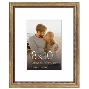 Americanflat Heirloom Frame | With Mat | Beaded Accents | Wall Display