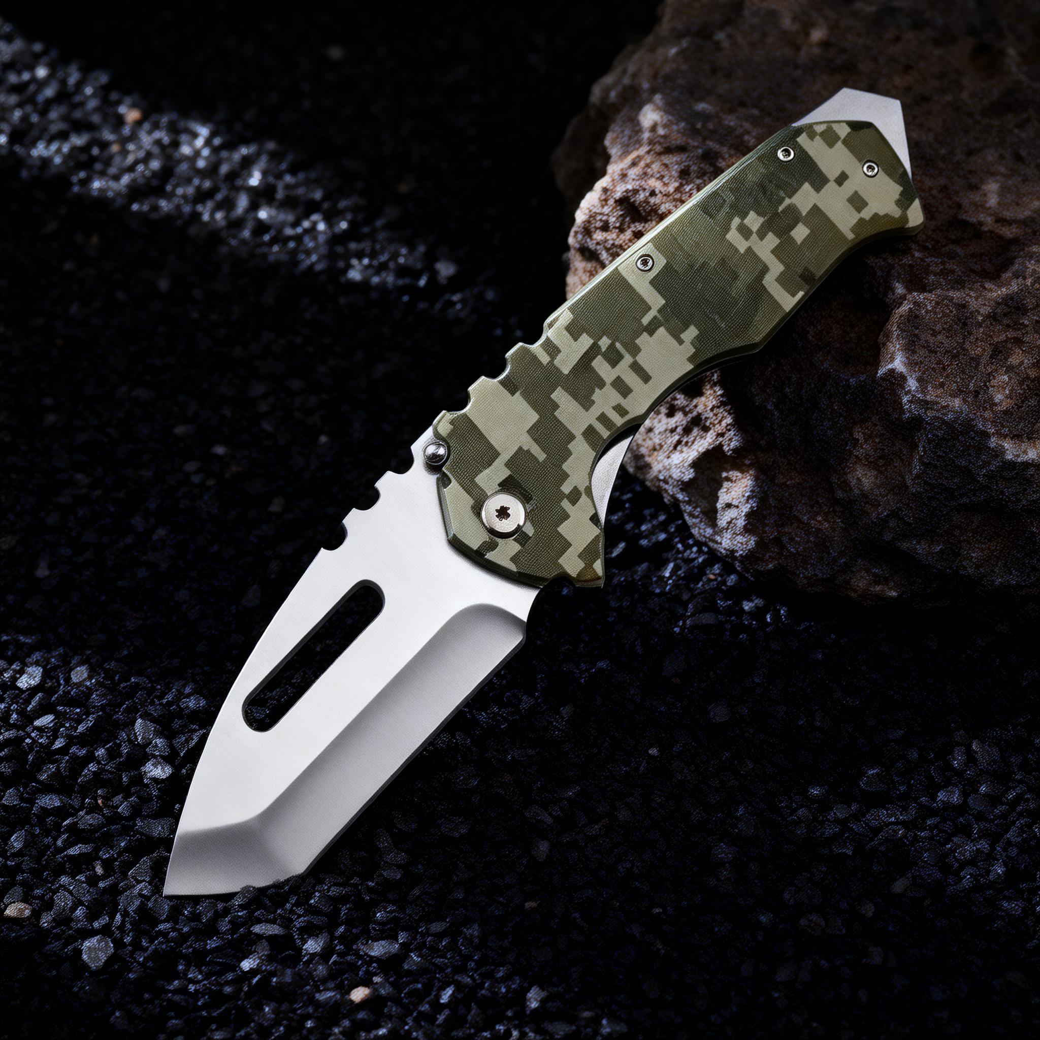 3Cr13 Satin Finish Fixed Blade | Camo G10 Handle | Outdoor Utility Tool