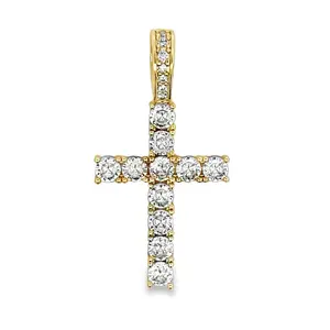 Tennis Cross CZ Iced Out Pendant