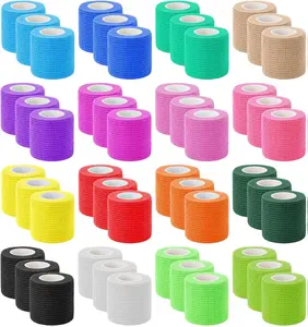48 Pack Self Adhesive Bandage Wrap Elastic Athletic Tape Cohesive Bandages Wraps Vet Wrap Breathable Ankle Tapes Non-Woven Wrist Tape 16 Color Stretch Wraps 2" X 5 Yards for Sports Gym Women Men