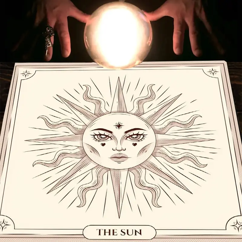 1pc Celestial Sun Mystical Square Altar Cloth Tablecover Vintage Witchy Tablecloth Tarot Card Spread Reading Cloth Table Mat Decor Tarot Reading Cloth Tapestry Wall Hanging Home Wall Rugs Room Decor Perfect Gift for Solstice Rituals