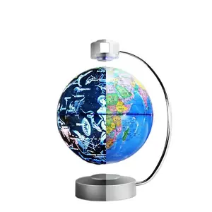 8 in Magnetic Levitation Earth Globe, Luminous Rotating Creative Tech Ornament, Room Centerpiece, Children's Gift