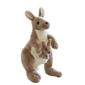 Mother and Child Kangaroo Plush Toy Australian Kangaroo Doll Realistic Animal Doll Parent-Child Toy Birthday Gift
