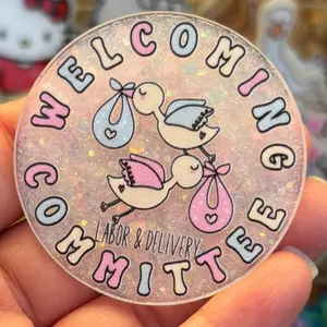 Welcoming Committee Stork Badge Reel – Cute Nurse & L&D ID