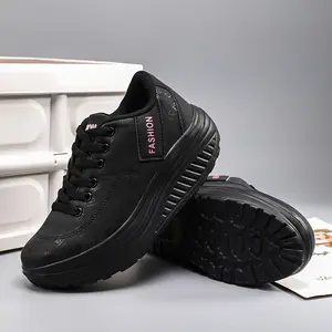 Lightweight, Comfortable Women's Low-Top Sneakers with Thick Wedge Sole for All Seasons - Running Shoes