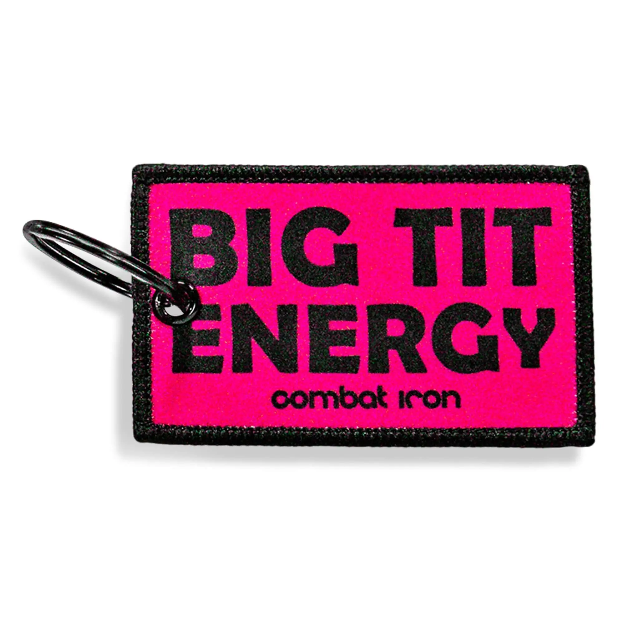 COMBAT IRON Unisex Rectangular Military Tactical Flight Tag Keychains - 1x5 in Fabric Quick Grab Key Holders, Classic Embroidering Design, Auspicious for Keys & Bags, Ideal for Personal Use