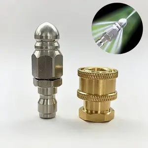 Self-Propelling Water Rat Nozzle, 1/4" Quick Connect Drain Cleaner for Pipe Jetting Self-Propelling Water Rat Design for Drain Pipe Cleaning & Wastewater Removal  pressure washer