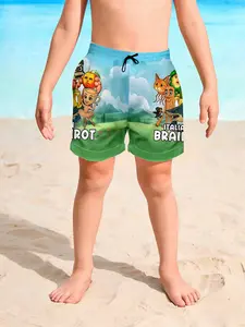 Blue Dolphin Beach Shorts, Featuring Dolphins Friends, Peach Coffee Cup Cat Shark Prints, Casual Summer Swimwear