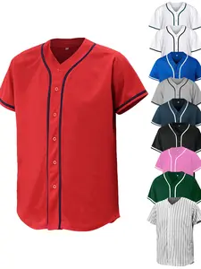 Men Women Plain Blank Baseball Jersey, Multi Colors Button Up Customizable Shirt for Daily Wear, Parties and DIY Projects