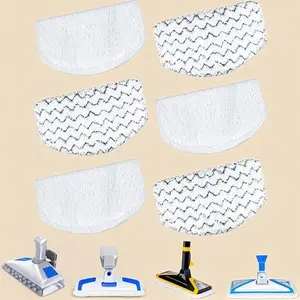 Washable Steam Mop Pads 6 Pack - Replacement Pads for Steam Mop - Compatible with Various Steam Mop Models - Reusable and Durable - Microfiber Scrubbing Pads for Deep Cleaning - Fits Multiple Steam Mop Versions Cleaner Pet Wooden 3+3