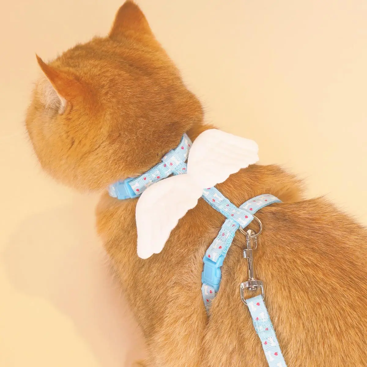 2pcs/set Pet Harnesses & Leash, Wing Decor Cat Harnesses & Lead, Pet Supplies For Indoor & Outdoor Use