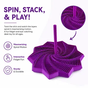 3D Carrot Tower Spiral Fidget Toy – Satisfying 3D Printed Desk Decor, Fun Spin Toy for Office, Gaming Setup & Gift