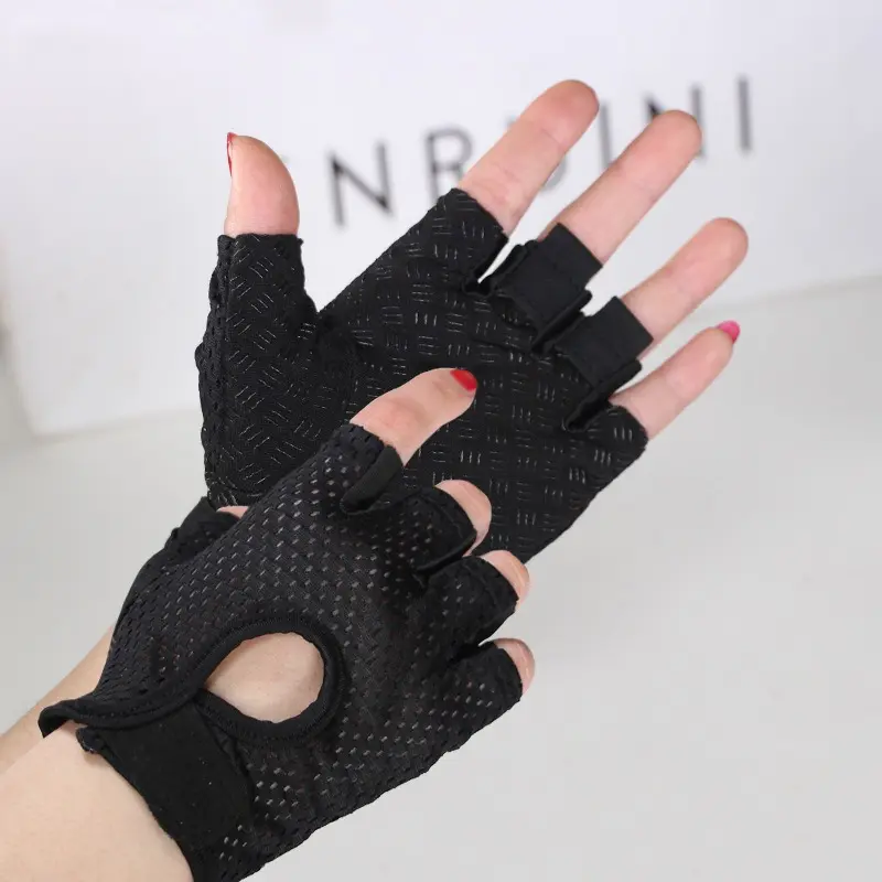 HOXEZU Half Finger Non-Slip Breathable Workout Gloves Anti Callus Wear Resistant Palm Protection Gloves for Men Women Weight Lifting Cycling Pilates Crossfit Training Multi Sizes