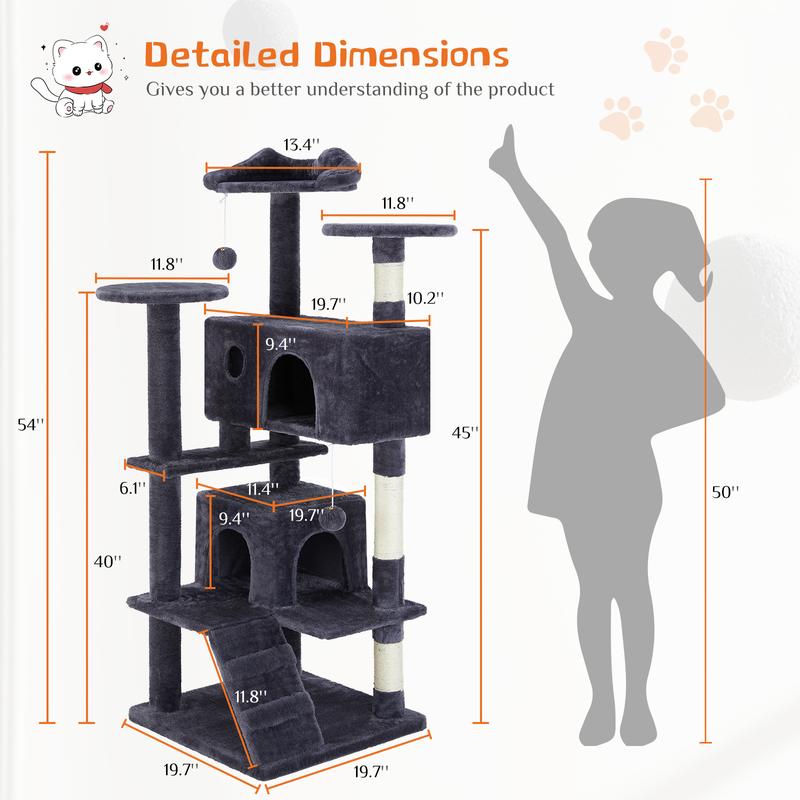 【New Size】 Cat Climbing Shelf, Post Cascading Cat Climbing Shelf, Indoor Playhouse, Cozy Nest, Durable, Space-Saving Design, Gift for Pet Owners