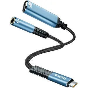 USB C to 3.5mm Headphone and Charger Adapter, Aux to USB C & 60W PD , HiFi DAC 32bit/384kHz, USB C to Headphone Jack Adapter for  16 15/ S25/S24/Pixel 8/7