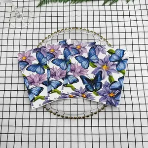 20pcs 33cm 2-Ply Oil Painting Butterfly Flower Printed Napkins Party Color Paper Cup Flower Folding DIY Decoupage Paper