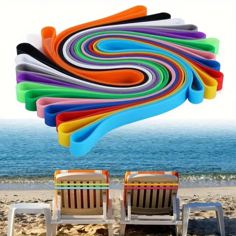 6pcs  Colors High-Quality Towel Straps for Beach Chairs-Windproof Sand-Resistant Stretchable &Colorful Beach Chair Bands, Pool and Cruise Towel Holder Straps