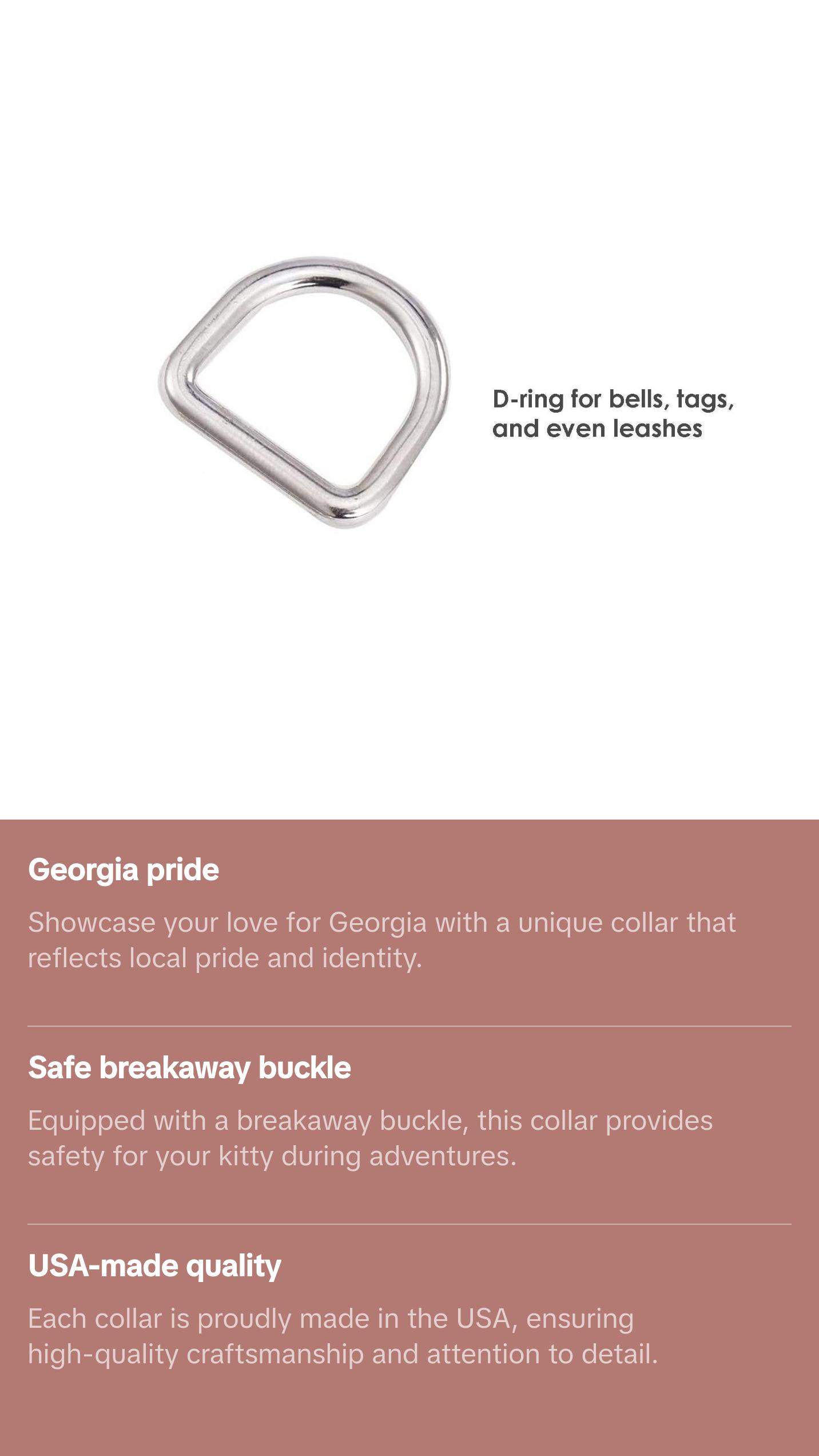 Cat Collar with Georgia Flag | Great For National Holidays, Festivals, Parades, Sporting Events, Pride Events