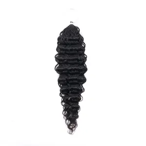 Crochet Hair Human Hair Water Wave Extensions Miracle Knots Pre-Separated 50g/Pack for Knotless Boho Braids 4-5 Packs for Full Head Time-Saving Wear