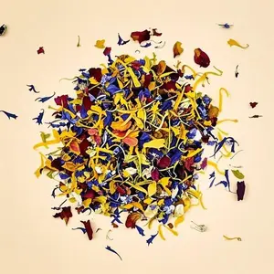 Natural Floral Mix for Culinary Use - Edible Dried Petals Blend of Cornflower, Rose & Calendula - 1 Ounce Dried Flowers for Beverages & Baking - Reusable Botanicals - Premium Culinary Grade Floral Ingredients Soap Fragrance Scented Aroma Perfume Hand