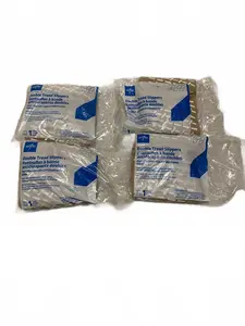 Medline Double Tread Slippers Socks Size XLarge Beige 4 Pairs in Lot