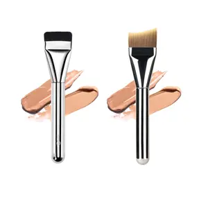 MSQ Single Tail-Shaped Brush and Straight Foundation Brush for Precise Application and Smooth Finish