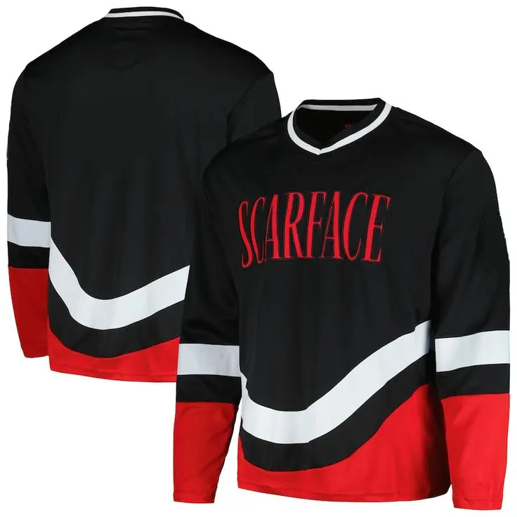 Scarface Movie Outfit Unisex V-Neck Hockey Jersey Casual Sportswear Couples Sport & Outdoor 90s Vintage Jerseys