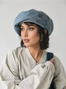Vintage Fashion Beret Hat, Pocket Design Washed Out, Multifunctional All Seasons Wear Outdoor Casual Women's Painter Hat, Essential for Street Style
