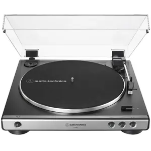 Audio-Technica At-LP60X-GM Fully Automatic Belt-Drive Stereo Turntable, Gunmetal/Black, Hi-Fidelity, Plays 33 -1/3 and 45 RPM Vinyl Records, Dust Cover, Anti-Resonance, Die-Cast Aluminum Platter