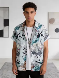 Hawaii Sailing Beach Palm Tree Print Shirt