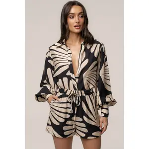 Black Print Lura Short Set