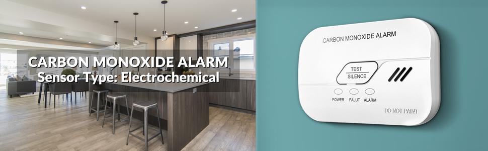 Ecoey Carbon Monoxide Detector CO Detector Alarm Battery Operated Low Battery Warning Figaro Sensor, FJ119 1 Pack