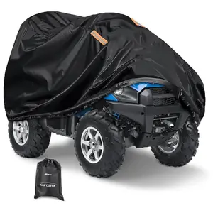 Nilight ATV Cover Waterproof 420D Heavy Duty Ripstop Material All Season Weather UV Protection for Kawasaki Yamaha Polaris Suzuki Honda Black XXXL