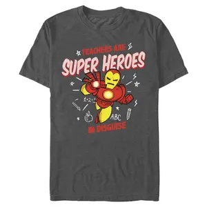 Mens Marvel Iron Man Teachers Are Super Heroes T Shirt